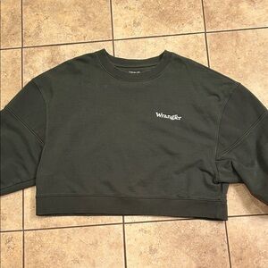Wrangler Olive Green Cropped Sweatshirt